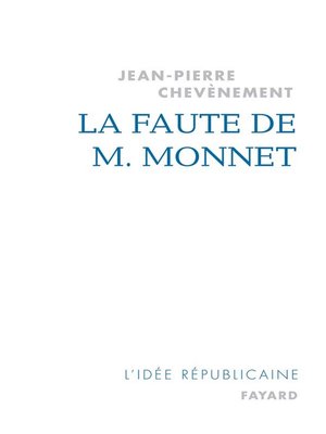 cover image of La Faute de M. Monnet